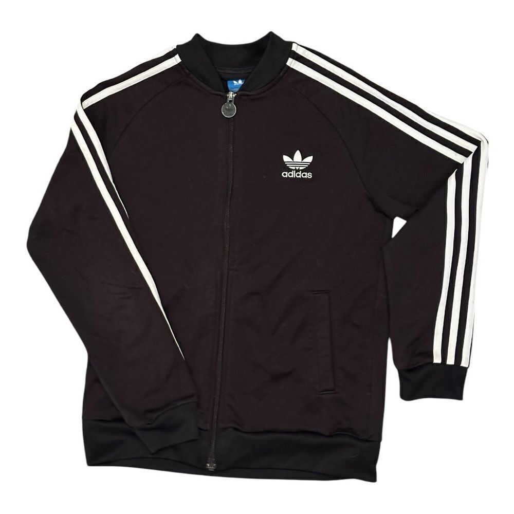 Adidas Track Jacket Boys Size Medium Black